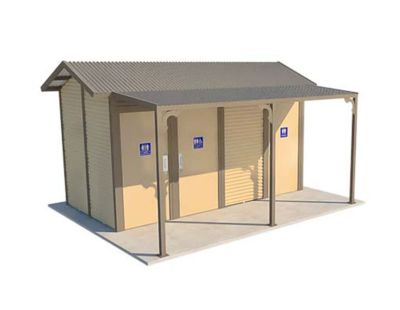 Burton 3 Standard Toilet Building with Paperbark and Gully colour scheme
